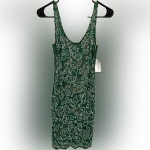 NWT Green Sequin cocktail dress bodycon
